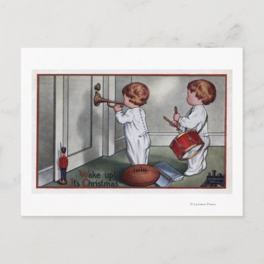 Kinder mit Trost und Trompete Postkarte (Vorderseite)