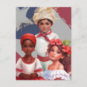 Kinder mit typisch puerto-ricanischer Kleidung Postkarte (Vorderseite)