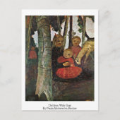 Kinder mit Ziege von Paula Modersohn Becker Postkarte (Vorderseite)