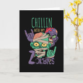 Kinder mit Zombies Karte (Gelbe Blume)