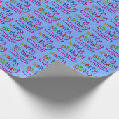 Kinder Modern Happy Birthday Script Rainbow Fun Geschenkpapier (Ecke)