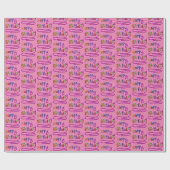Kinder Modern Happy Birthday Script Rainbow Fun Geschenkpapier (Flach)