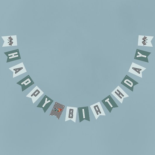 Kinder Moderne Blue Racing Car Boys Geburtstag Wimpelkette