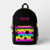 Kinder Moderne, hellrosa Regenbogenstars Bedruckter Rucksack (Vorderseite)