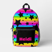 Kinder Moderne, hellrosa Regenbogenstars Bedruckter Rucksack (Vorderseite)