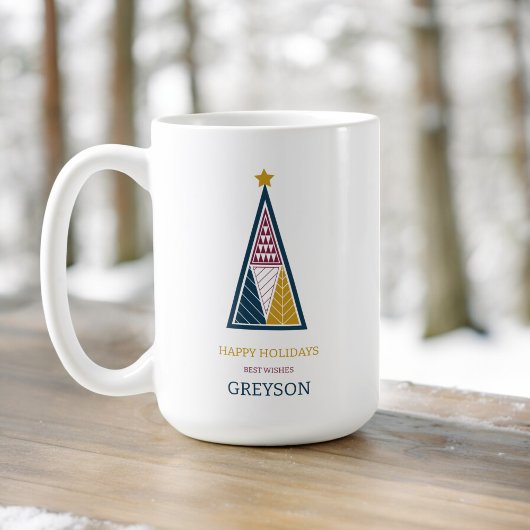 Kinder moderne minimalgeometrische Weihnachten Kaffeetasse