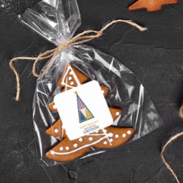 Kinder moderne minimalgeometrische Weihnachten Quadratischer Aufkleber