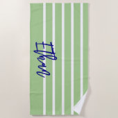 Kinder Moderne, Minimalistische, grüne und Marineb Strandtuch (Vorderseite)