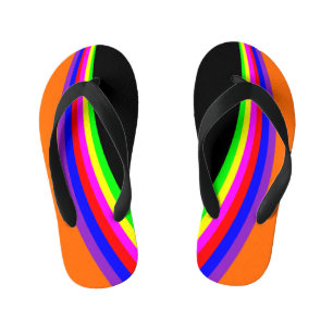 Kinder Modernes geometrisches Regenbogenfarben Str Kinderbadesandalen