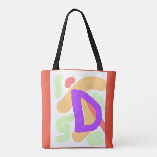 KINDER MONOGRAM INITIAL D Orange Tasche (Rückseite)