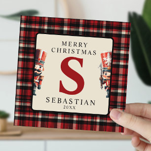 Kinder Monogramm Weihnachtsnussknacker Foto Weihna Feiertagskarte