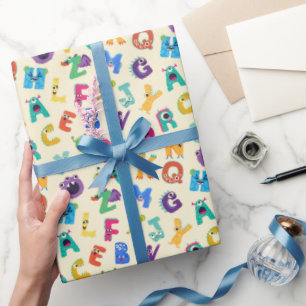 Kinder Monster ABC Albern Alphabet Monster Geschenkpapier