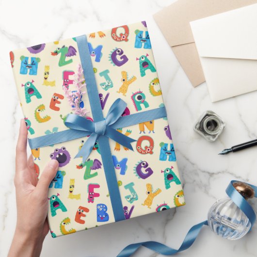 Kinder Monster ABC Albern Alphabet Monster Geschenkpapier (Schenken)
