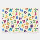Kinder Monster ABC Albern Alphabet Monster Geschenkpapier Set (Vorderseite)