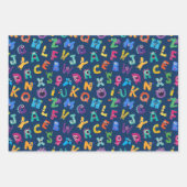 Kinder Monster ABC Albern Alphabet Monster Geschenkpapier Set (Vorderseite 3)