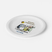 Kinder Monster Geburtstag Pappteller (Schrägansicht)