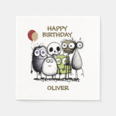 Kinder Monster Geburtstag Serviette (Vorderseite)