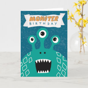 Kinder-Monster-Geburtstagskarte Karte