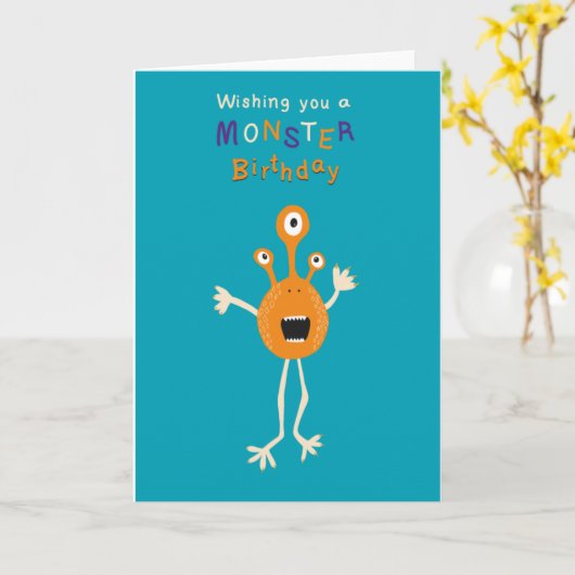 Kinder-Monster-Geburtstagskarte Karte (Gelbe Blume)