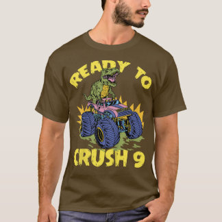 Kinder Monster LKW 9. Geburtstag bin ich bereit zu T-Shirt
