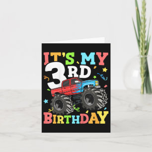 Kinder Monster LKW seinen 3. Geburtstag Junge 3 Karte