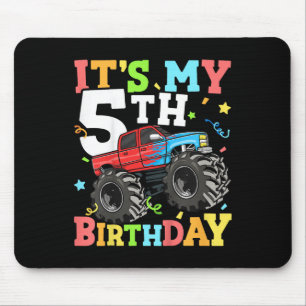 Kinder Monster LKW seinen 5. Geburtstag Junge 5 Fü Mousepad