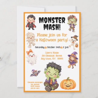 Kinder Monster Mash Halloween-Party Einladung
