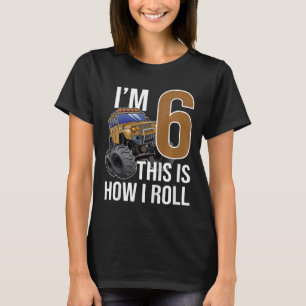 Kinder Monster Truck 6. Geburtstag 6 Jahre alt Bir T-Shirt