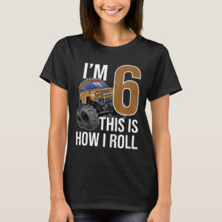 Kinder Monster Truck 6. Geburtstag 6 Jahre alt Bir T-Shirt