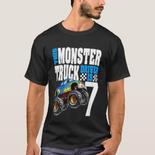 Kinder Monster Truck 7. Geburtstag 7 Jahre Altes M T-Shirt