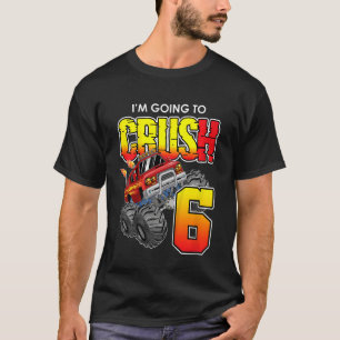 Kinder Monster Truck Geburtstag 6 Jahr 6 Jahre alt T-Shirt