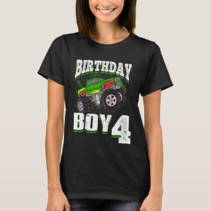Kinder Monster Truck Geburtstag Junge ist 4 Kinder T-Shirt