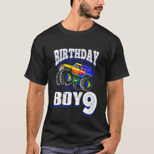 Kinder Monster Truck Geburtstag Junge ist 9 Kinder T-Shirt