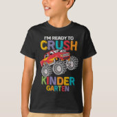 Kinder Monster Truck Ich bin bereit, den Kindergar T-Shirt (Vorderseite)
