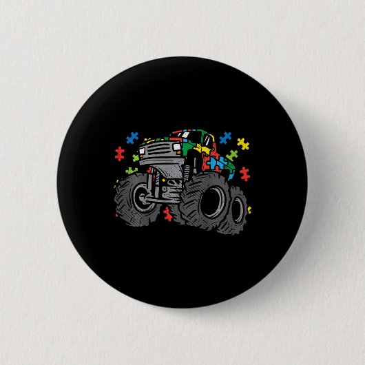 Kinder Monster Truck Puzzles Niedlich Kinder Autis Button (Vorderseite)