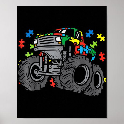 Kinder Monster Truck Puzzles Niedlich Kinder Autis Poster (Vorne)