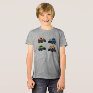 Kinder-Monster-Truck-T-Shirt mit individuellem Nam Tri-Blend Shirt
