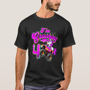 Kinder Monster Truck Unicorn Ich bin dabei, 4 Mädc T-Shirt