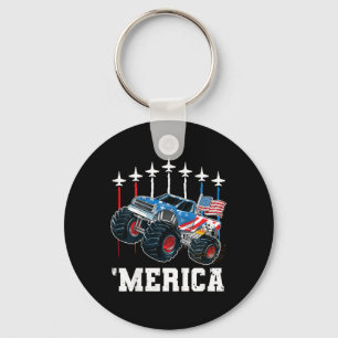 Kinder Monster Truck USA-Flagge Patriotische Klein Schlüsselanhänger