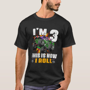 Kinder Monster Trucks 3. Geburtstag Party Shirt 3