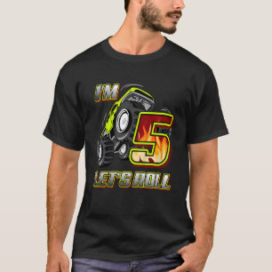 Kinder Monster Trucks 5. Geburtstag Ich bin 5 Mal T-Shirt
