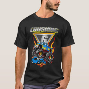 Kinder Monster Trucks 6. Geburtstagsparty erschlag T-Shirt