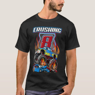 Kinder Monster Trucks 8. Geburtstagsparty erschlag T-Shirt
