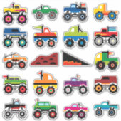 Kinder Monster Trucks Aufkleber (Vorderseite)