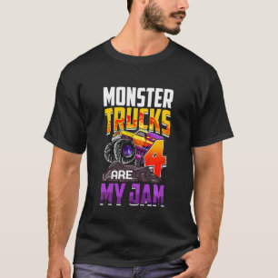 Kinder Monster Trucks sind mein Jam 4. Geburtstag T-Shirt