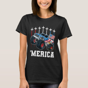 Kinder Monstertruck USA-Flagge Patriotische Kleink T-Shirt