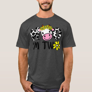 Kinder Mooo Ich bin zwei Niedliche Kuh Bauer Baby  T-Shirt