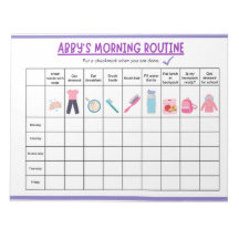 Kinder Morgenroutine-Checkliste mit süßen Icons