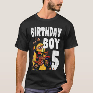 Kinder Motocross 5th Birthday Boy BMX 5 Year Old D T-Shirt