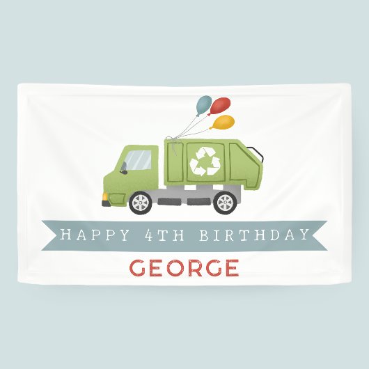 Kinder Müll Bash Müllwagen Jungen Geburtstag Banner